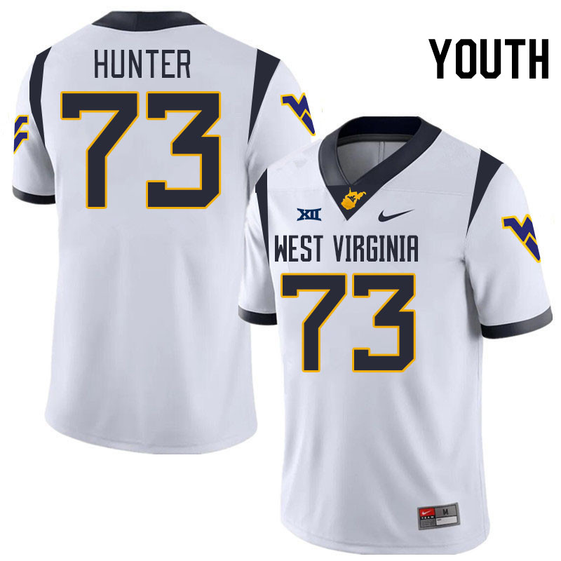 Youth #73 Andreas Hunter West Virginia Mountaineers College 2024 New Uniforms Football Jerseys Stitc